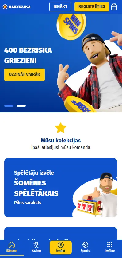 Klondaika mobilā versija