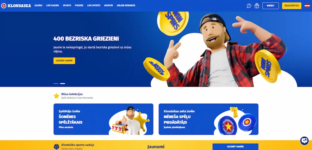 Klondaika kazino mājaslapa