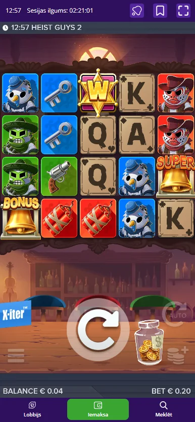 Heist Guys 2 slots Laimz kazino testa laikā