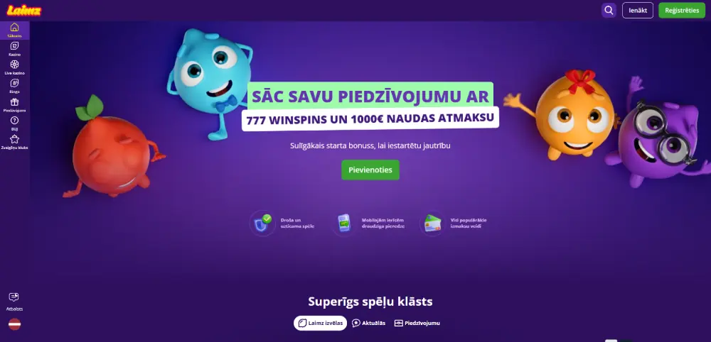 Laimz kazino mājaslapa