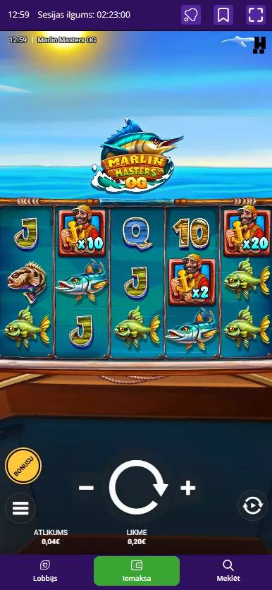 Marlin Masters OG slots Laimz kazino testa laikā