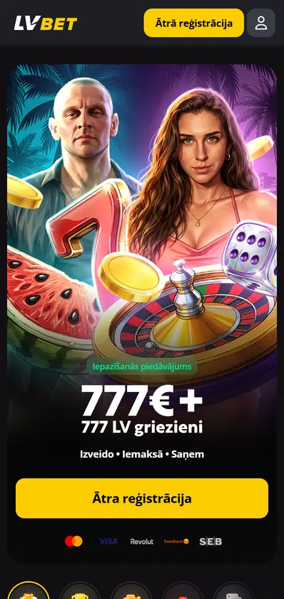 LV BET kazino mobilā versija