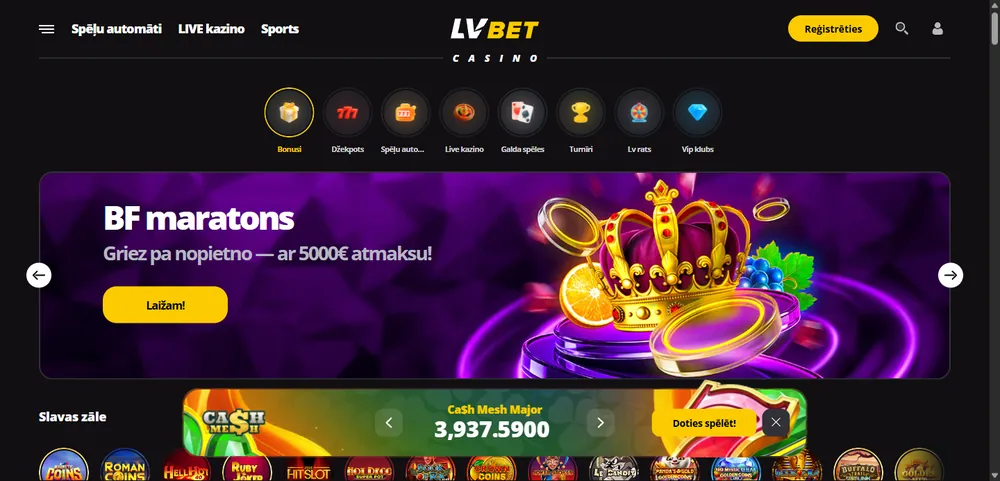 LV BET kazino mājaslapa