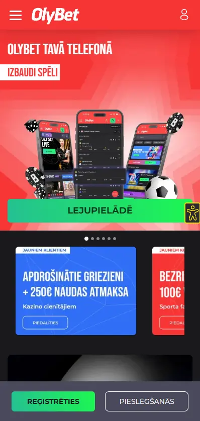 OlyBet mobilā versija