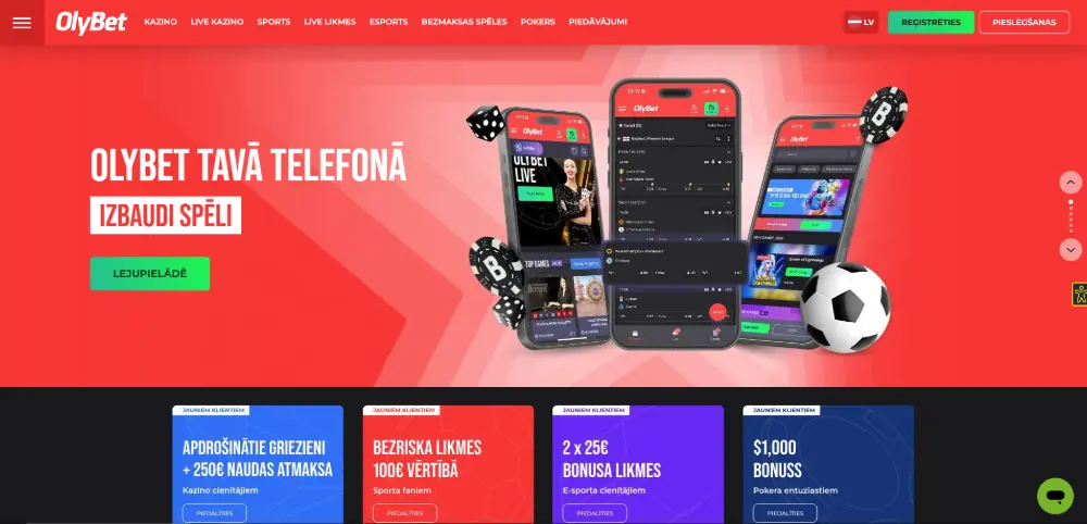 OlyBet kazino mājaslapa